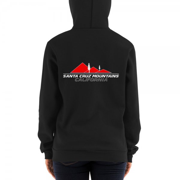 Santa Cruz Mountains Iconic Silicon Valley Style Hoodie (Red Logo) - Image 3