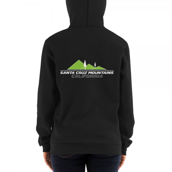 Santa Cruz Mountains Iconic Silicon Valley Style Hoodie (Light Green Logo) - Image 2