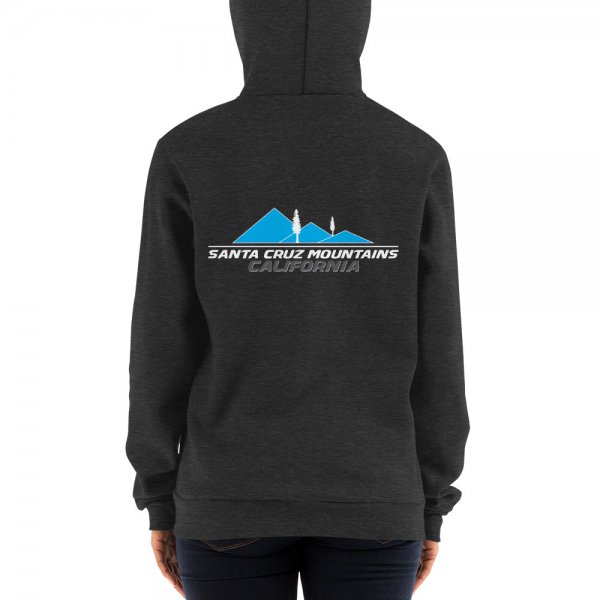 Santa Cruz Mountains Iconic Silicon Valley Style Hoodie (Light Blue Logo) - Image 6