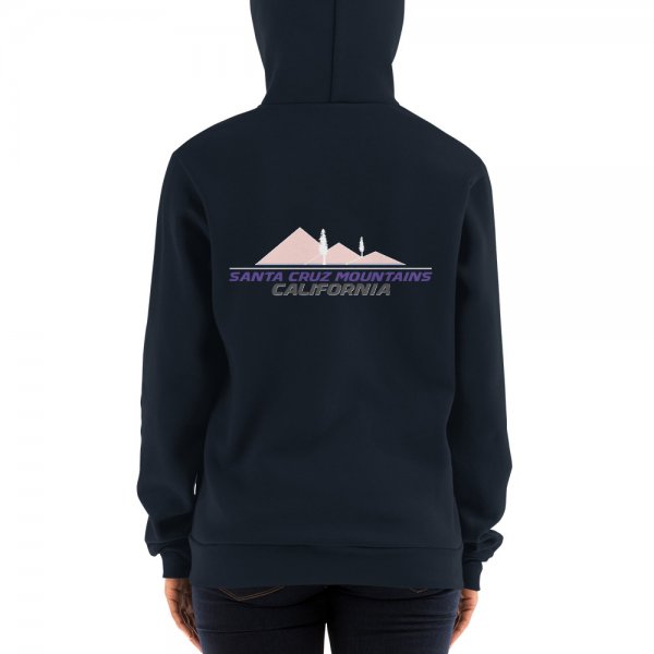 Santa Cruz Mountains Iconic Silicon Valley Style Hoodie (Rose Gold & Purple Logo) - Image 4