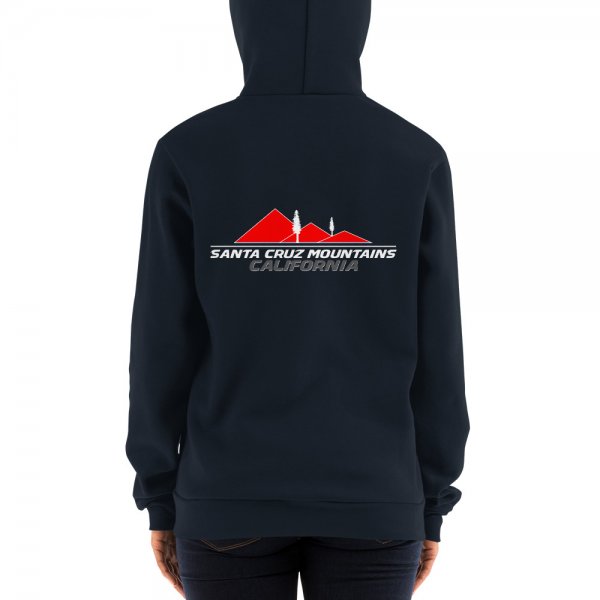 Santa Cruz Mountains Iconic Silicon Valley Style Hoodie (Red Logo) - Image 5