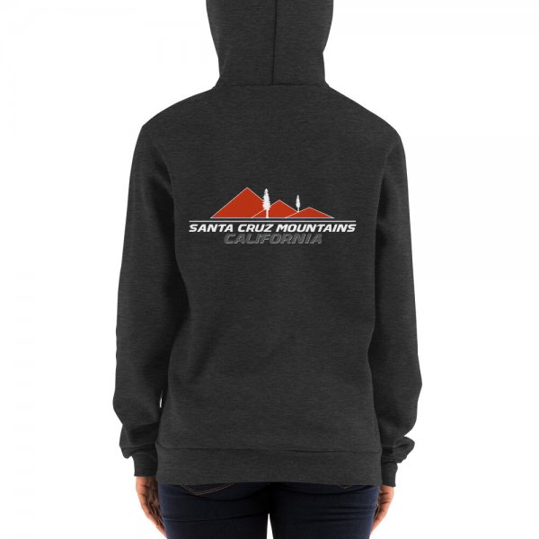 Santa Cruz Mountains Iconic Silicon Valley Style Hoodie (Harley Racing Orange Logo) - Image 6