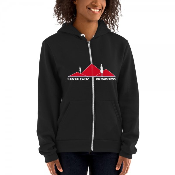 Santa Cruz Mountains Iconic Silicon Valley Style Hoodie (San Lorenzo Valley HS Red Logo) - Image 2