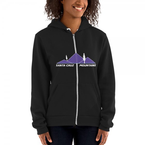 Santa Cruz Mountains Iconic Silicon Valley Style Hoodie (Purple Logo) - Image 2