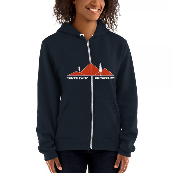 Santa Cruz Mountains Iconic Silicon Valley Style Hoodie (Harley Racing Orange Logo) - Image 4