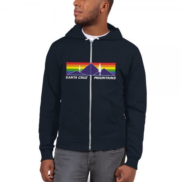 Santa Cruz Mountains Iconic Silicon Valley Style Hoodie (Rainbow Logo) - Image 3